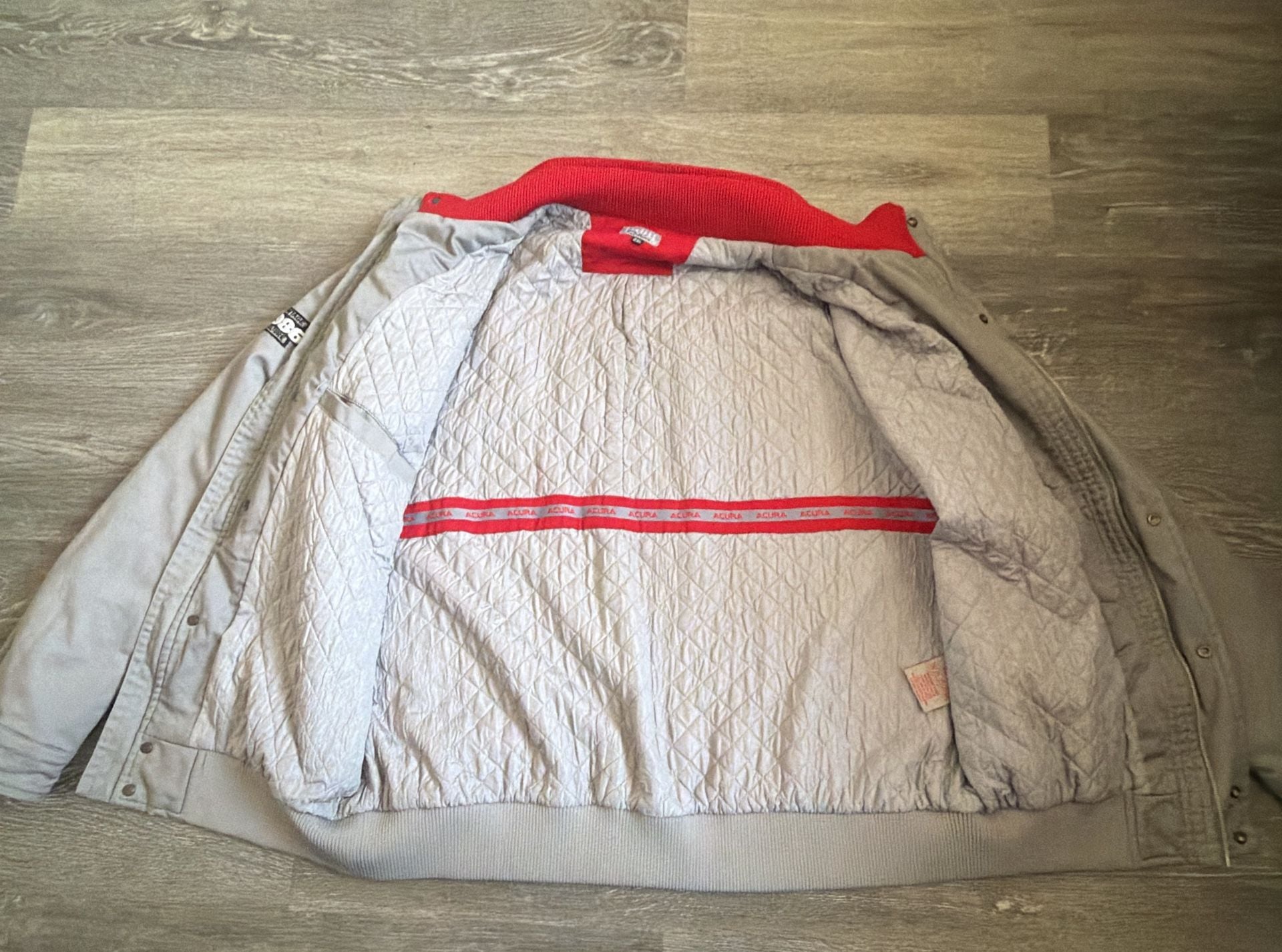 Acura Twill Jacket Size XXL Grey Vintage Bomber 3