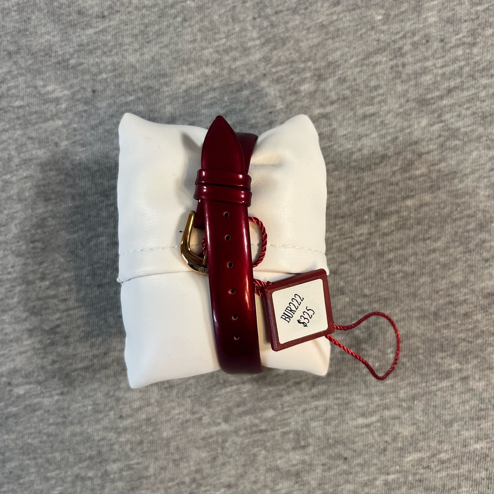 NIB Burgi Diamond Leather Strap Watch Burgundy Red Dial Gift Box 4