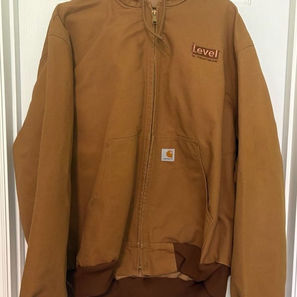 NWOT Carhartt Full Zip Hooded Jacket Brown Mesh Lined ILevel Weyerhaeuser, XL