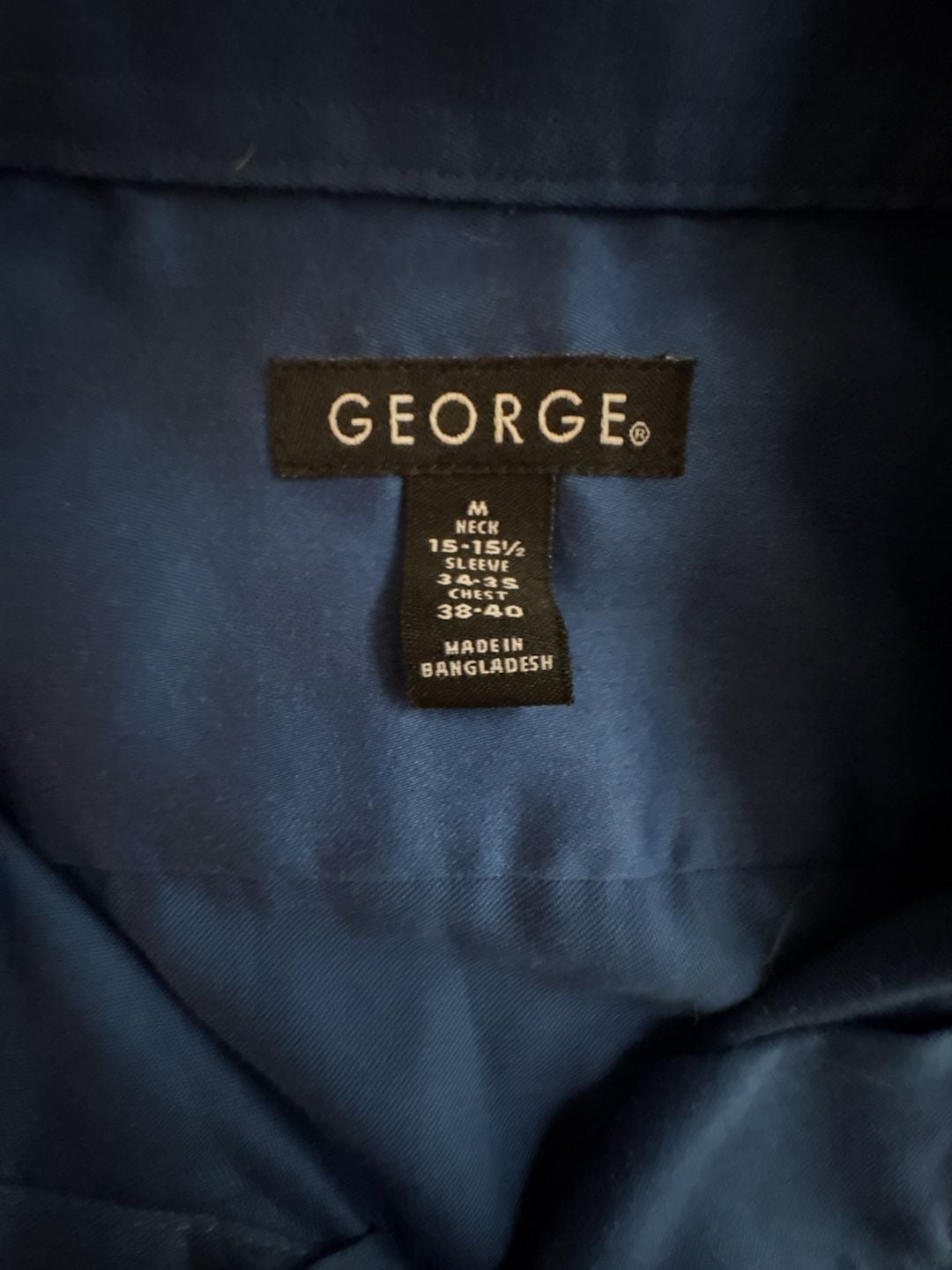 George Long Sleeve Dress Shirt Size 15-15.5 Blue 3