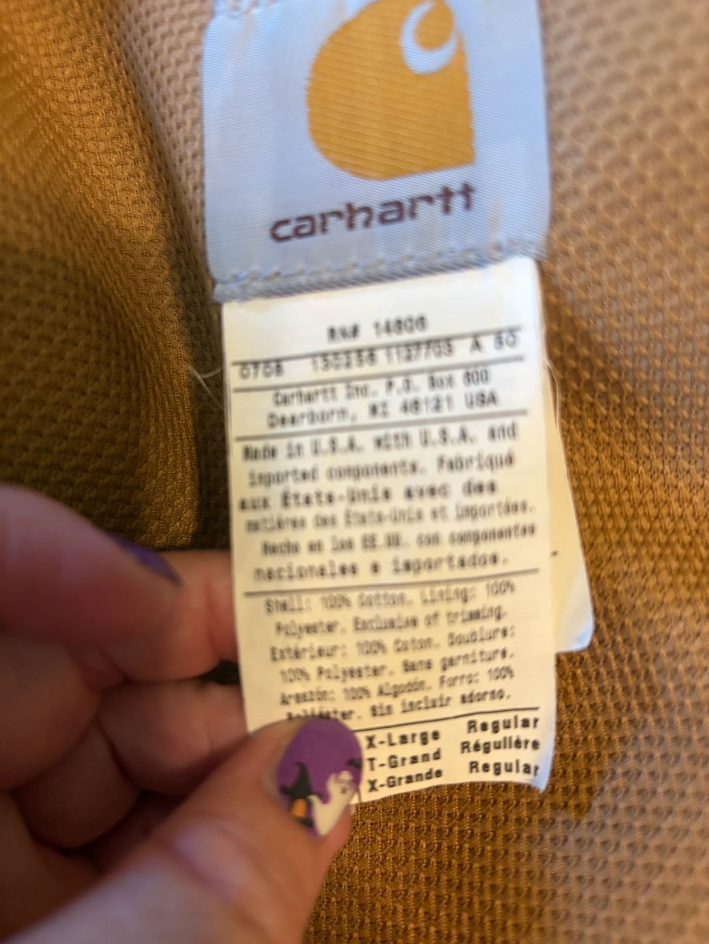 NWOT Carhartt Full Zip Hooded Jacket Brown Mesh Lined ILevel Weyerhaeuser, XL 10