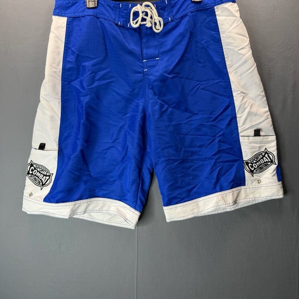 Sports Combat International Board Shorts Blue White MMA fighting trunks Men’s 36