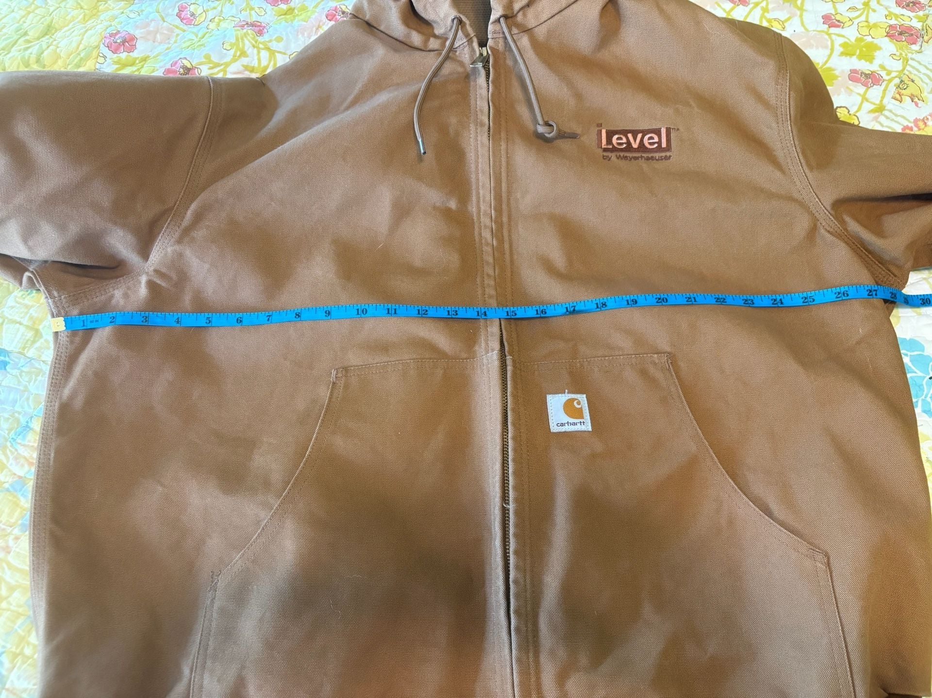 NWOT Carhartt Full Zip Hooded Jacket Brown Mesh Lined ILevel Weyerhaeuser, XL 13