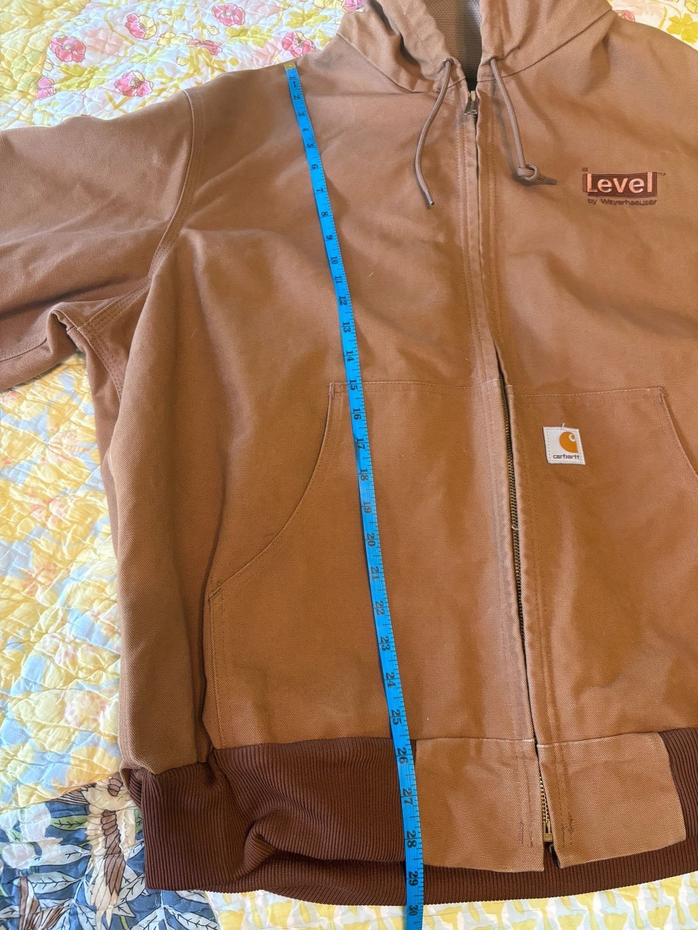 NWOT Carhartt Full Zip Hooded Jacket Brown Mesh Lined ILevel Weyerhaeuser, XL 15