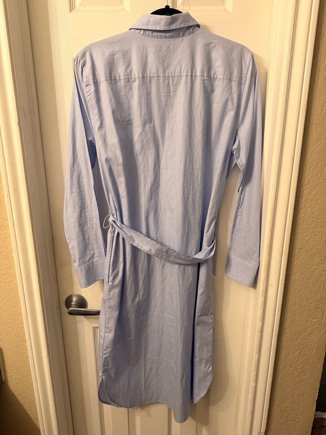 Lauren Ralph Lauren Belted Long Sleeve Shirtdress Light Blue 12