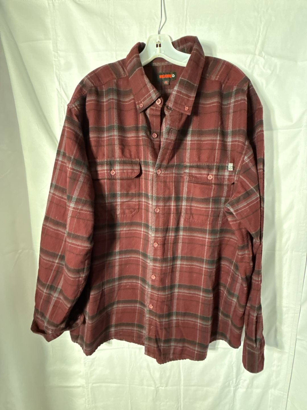 Wolverine Plaid Flannel Shirt Size XXL Red Button Up Long Sleeve 2