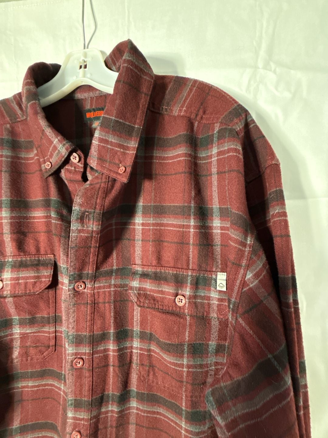 Wolverine Plaid Flannel Shirt Size XXL Red Button Up Long Sleeve 3
