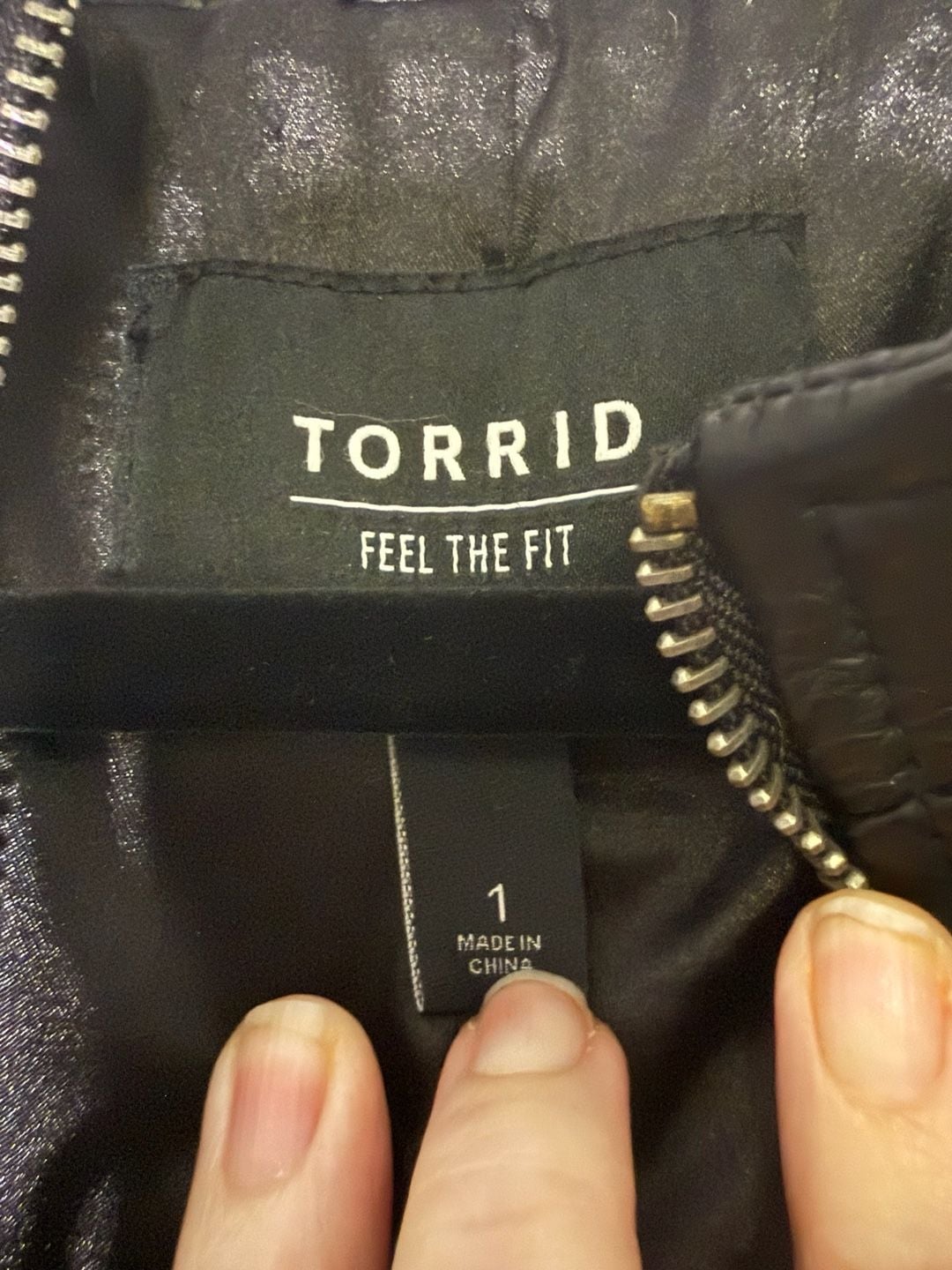 Torrid Faux Leather Moto Jacket Size 1 Black Quilted Zip 5