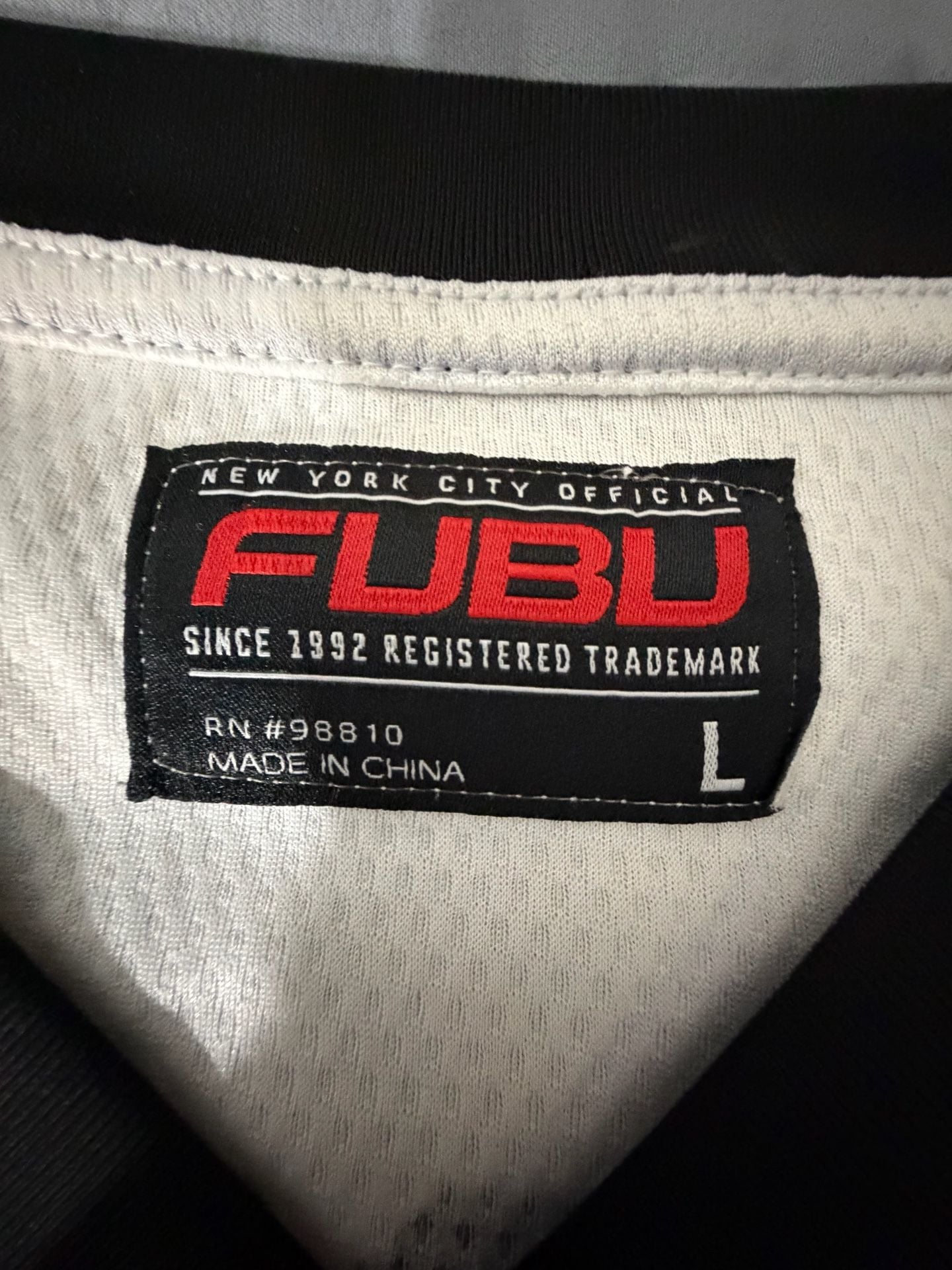 FUBU Brooklyn 05 Jersey Size L White Black Mesh V-Neck T-Shirt 6