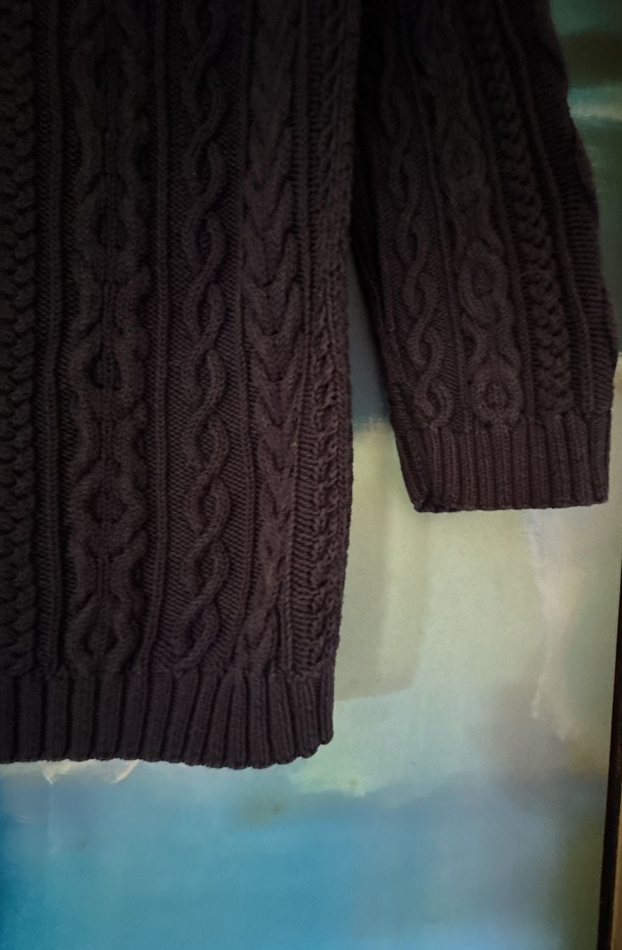 Ralph Lauren Sport Sweater Size M Blue Cable Knit Hand Knit 3