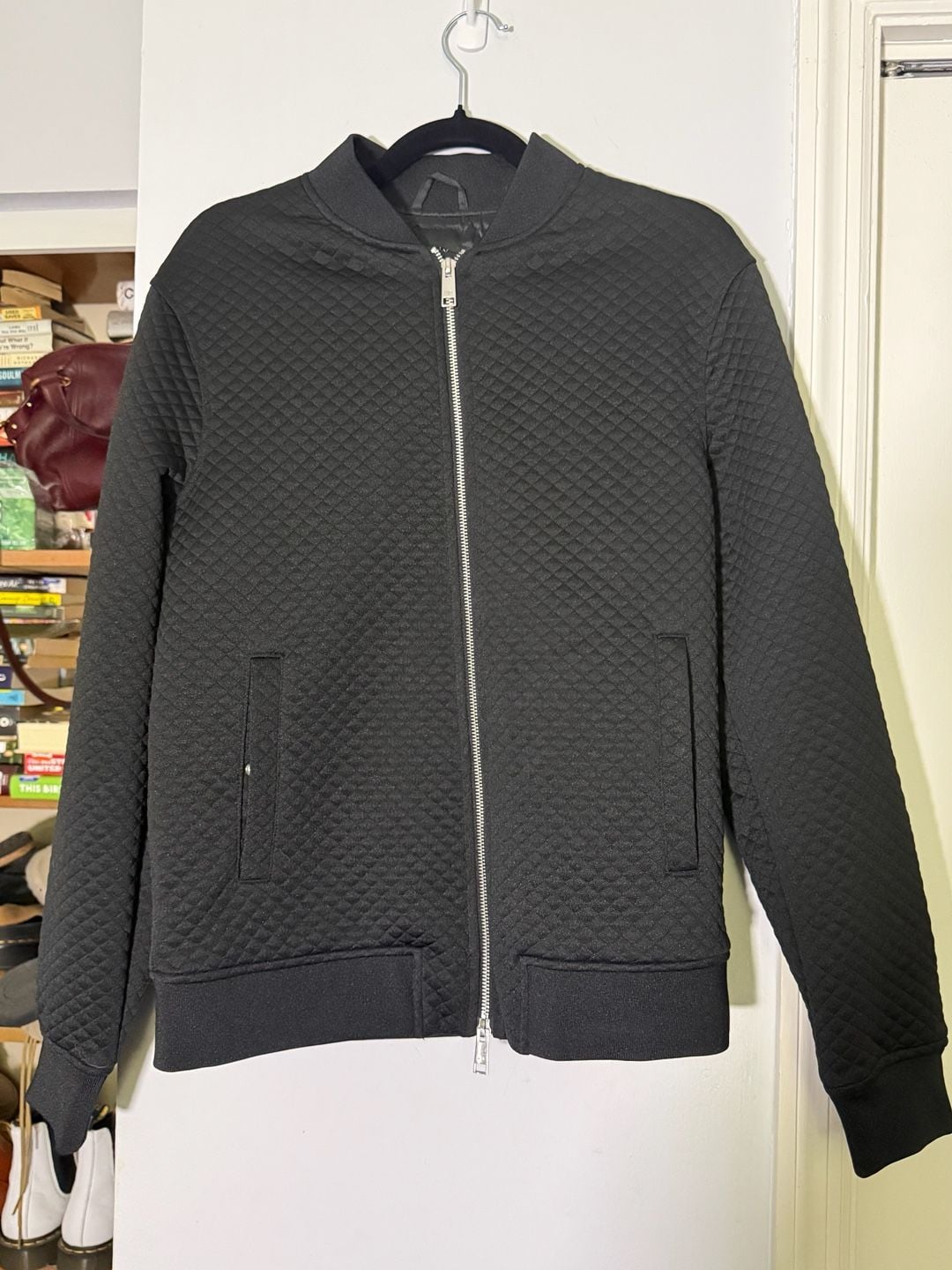 Armani Exchange Quilted Bomber Jacket Size S Black 2
