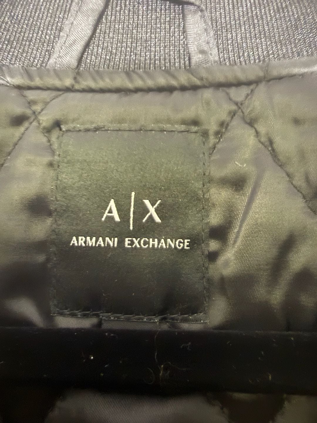 Armani Exchange Quilted Bomber Jacket Size S Black 5