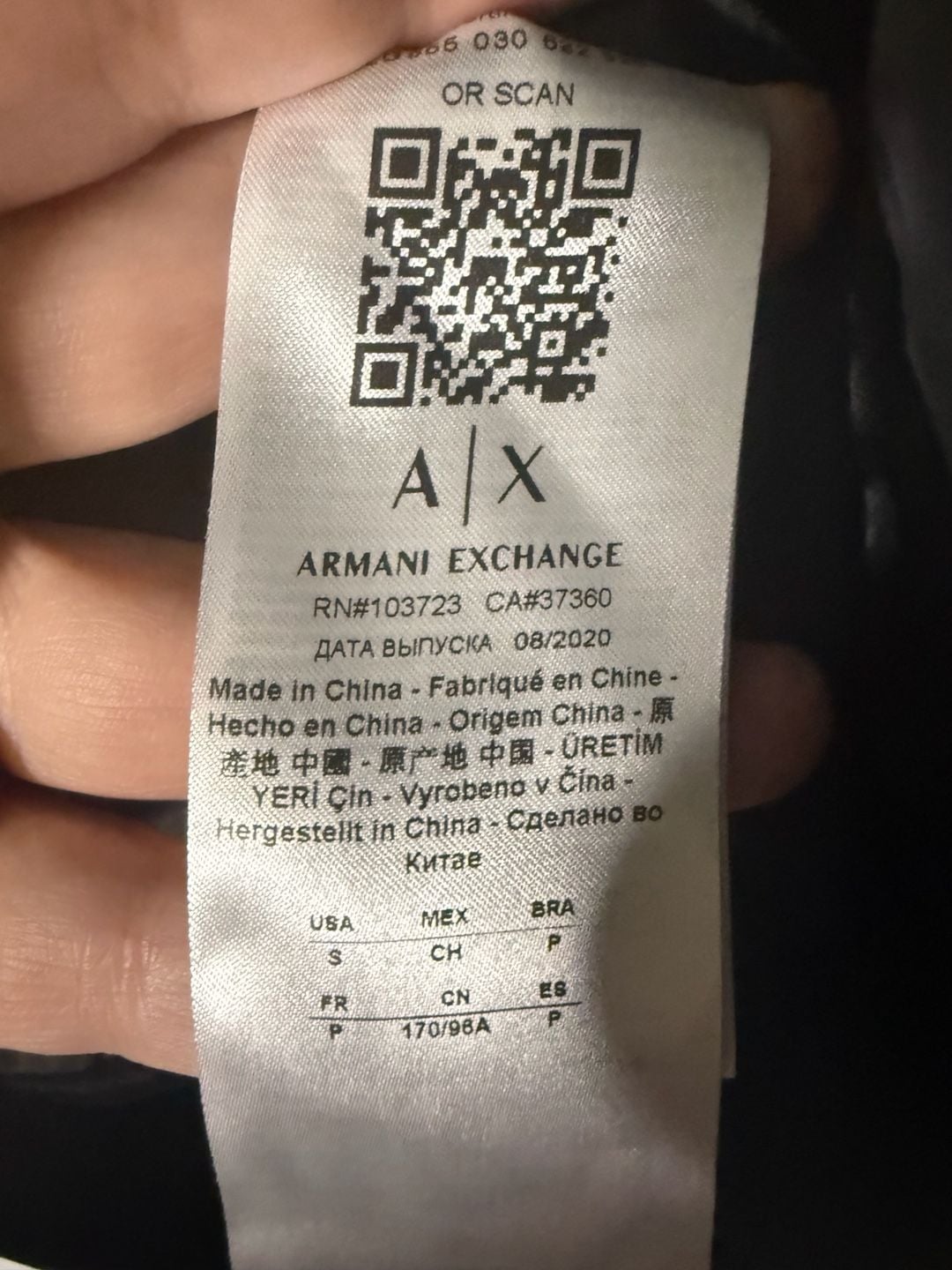 Armani Exchange Quilted Bomber Jacket Size S Black 6