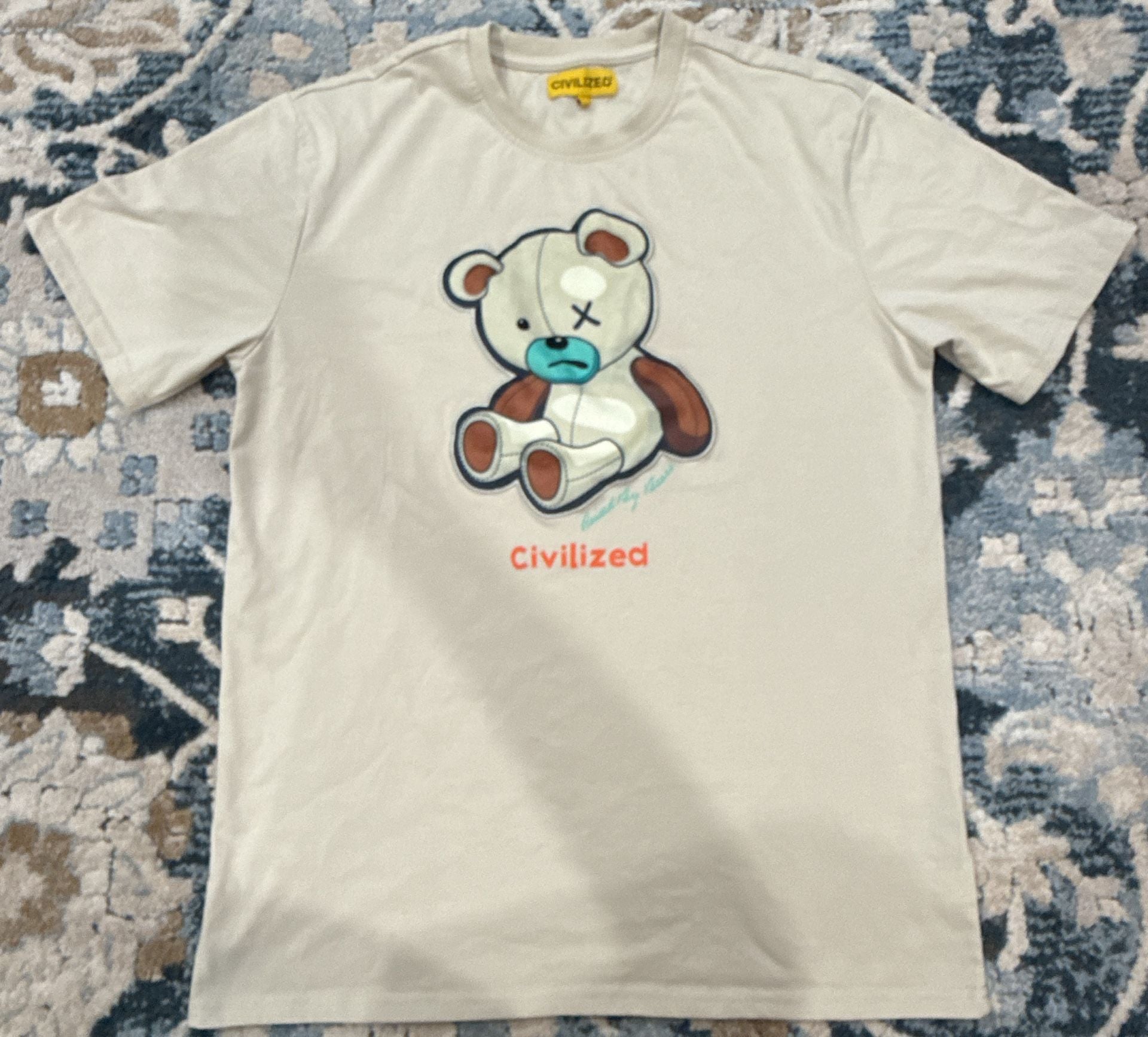 Civilized CVLZD Bear T-Shirt Size L Beige Graphic Tee 2