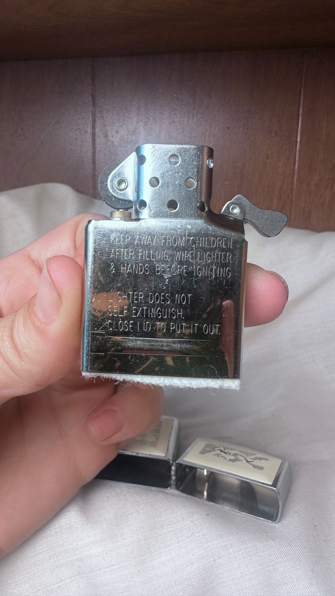 Zippo Scrimshaw Lighthouse Lighter White Enamel Vintage 10