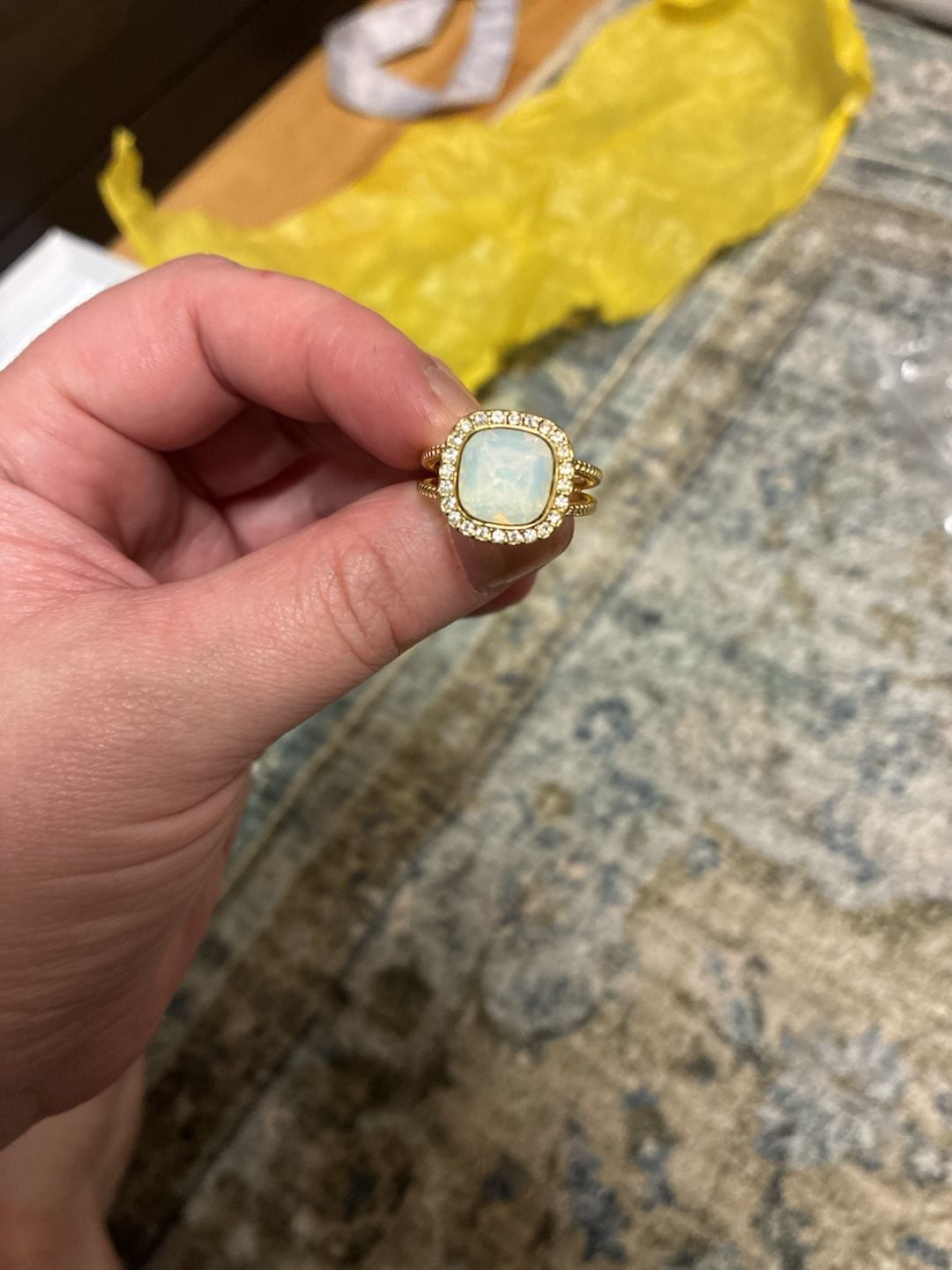 City Luxe Gold Tone Opal Crystal & Cubic Zirconia Ring 4
