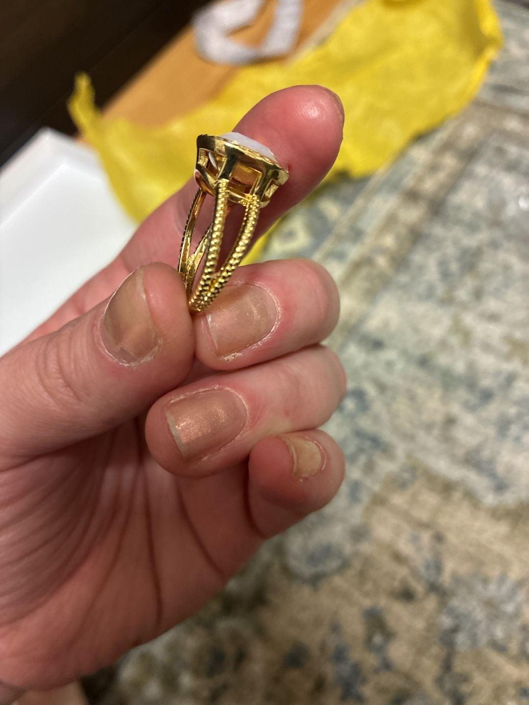 City Luxe Gold Tone Opal Crystal & Cubic Zirconia Ring 6