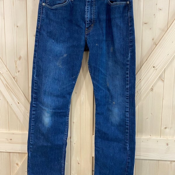Levi's 513 Slim Straight Jeans W34 L32 Blue Denim Pants