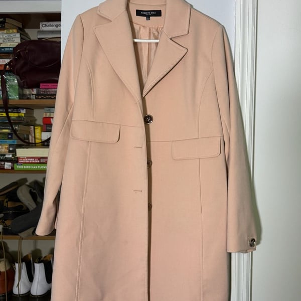 Kenneth Cole Coat Size L Pink Notched Lapel Single Breasted