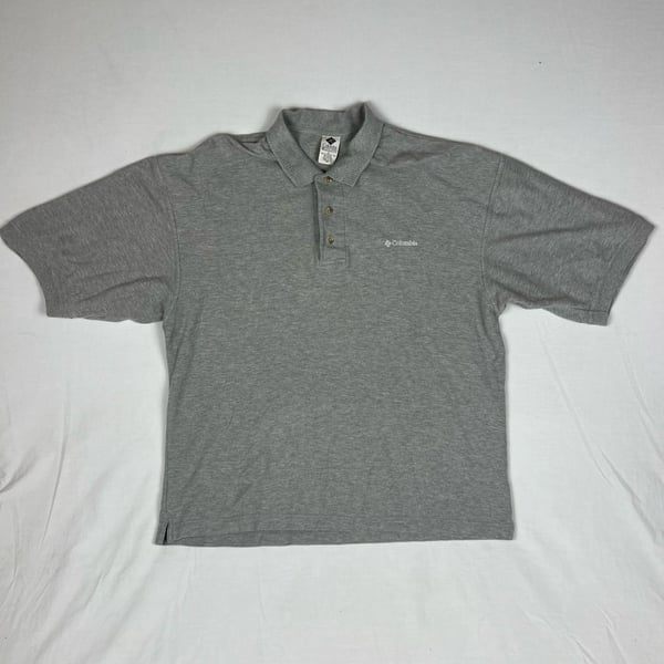 Columbia Polo Shirt Size L Grey Short Sleeve