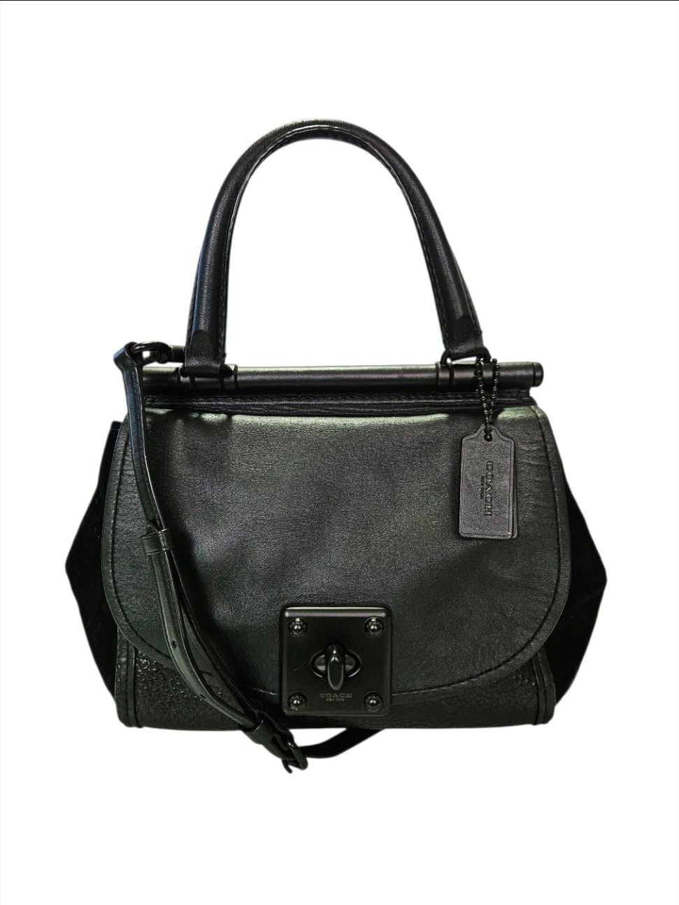 Coach Drifter Top-Handle Satchel Black Mixed Leather 38388 2