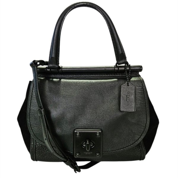 Coach Drifter Top-Handle Satchel Black Mixed Leather 38388