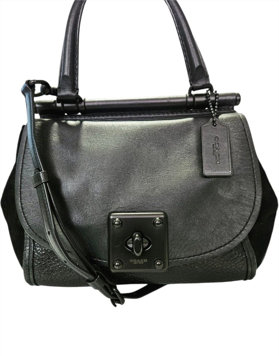 Coach Drifter Top-Handle Satchel Black Mixed Leather 38388 11