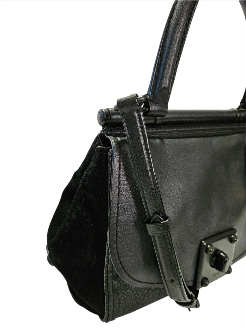 Coach Drifter Top-Handle Satchel Black Mixed Leather 38388 18