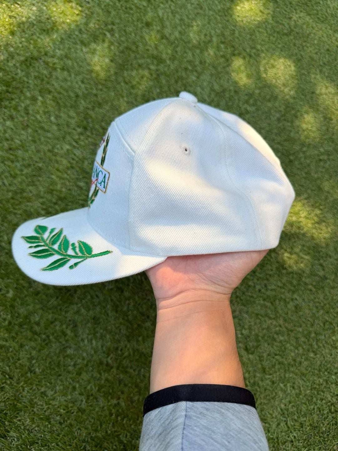 Casablanca Racing Cap O/S White Cotton Twill Embroidered Logo Hat 3