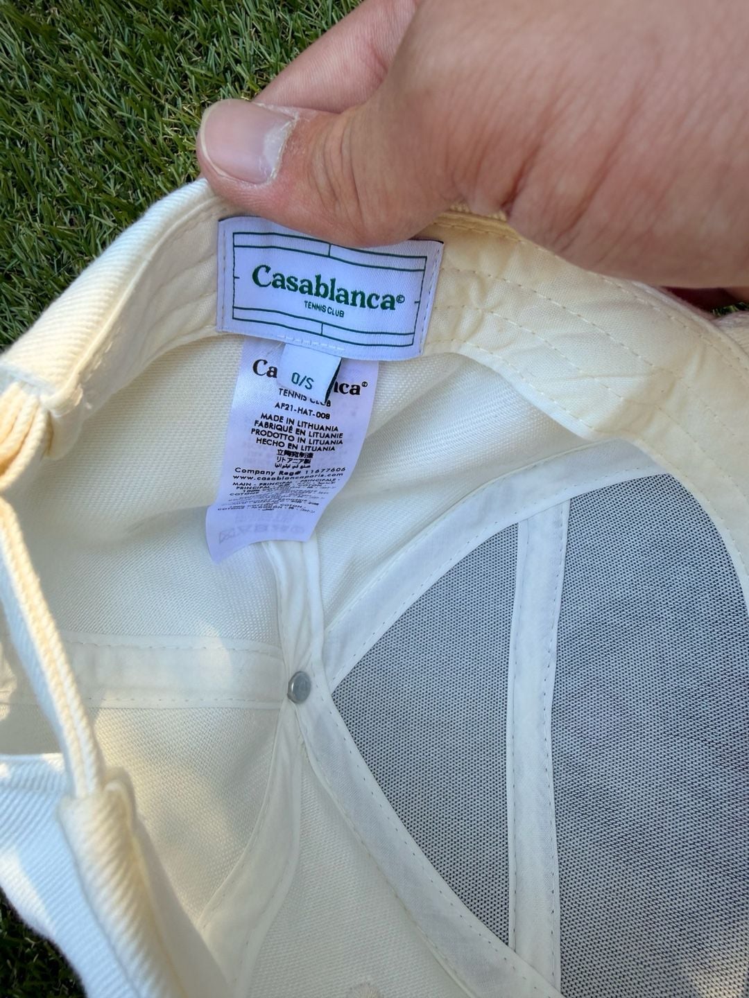 Casablanca Racing Cap O/S White Cotton Twill Embroidered Logo Hat 7