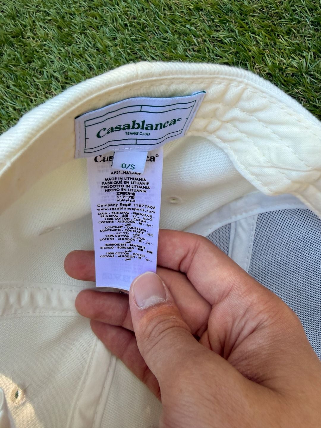 Casablanca Racing Cap O/S White Cotton Twill Embroidered Logo Hat 8