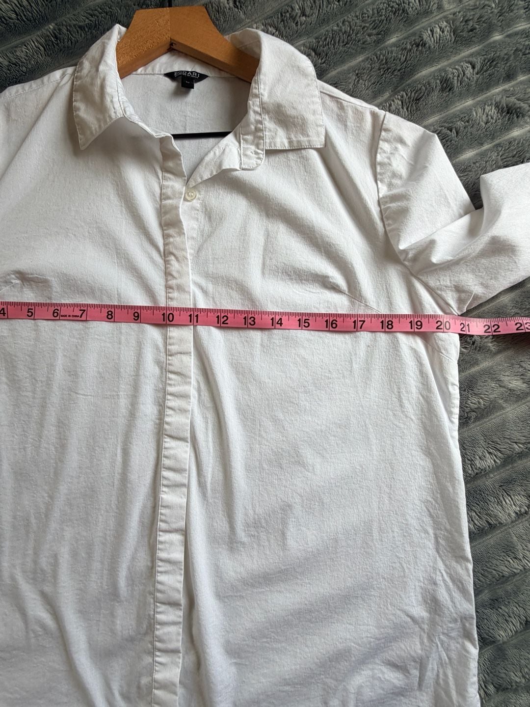 Bogari Womens Button Down Long Sleeve Shirt Size M White Collared Capsule 7