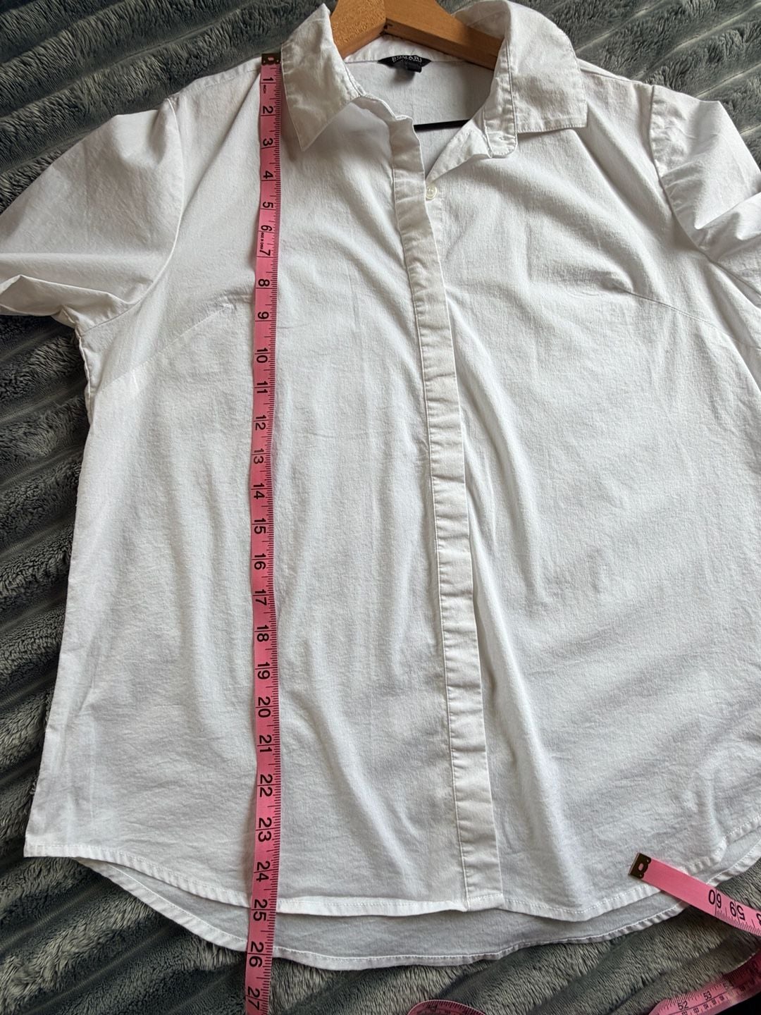 Bogari Womens Button Down Long Sleeve Shirt Size M White Collared Capsule 8