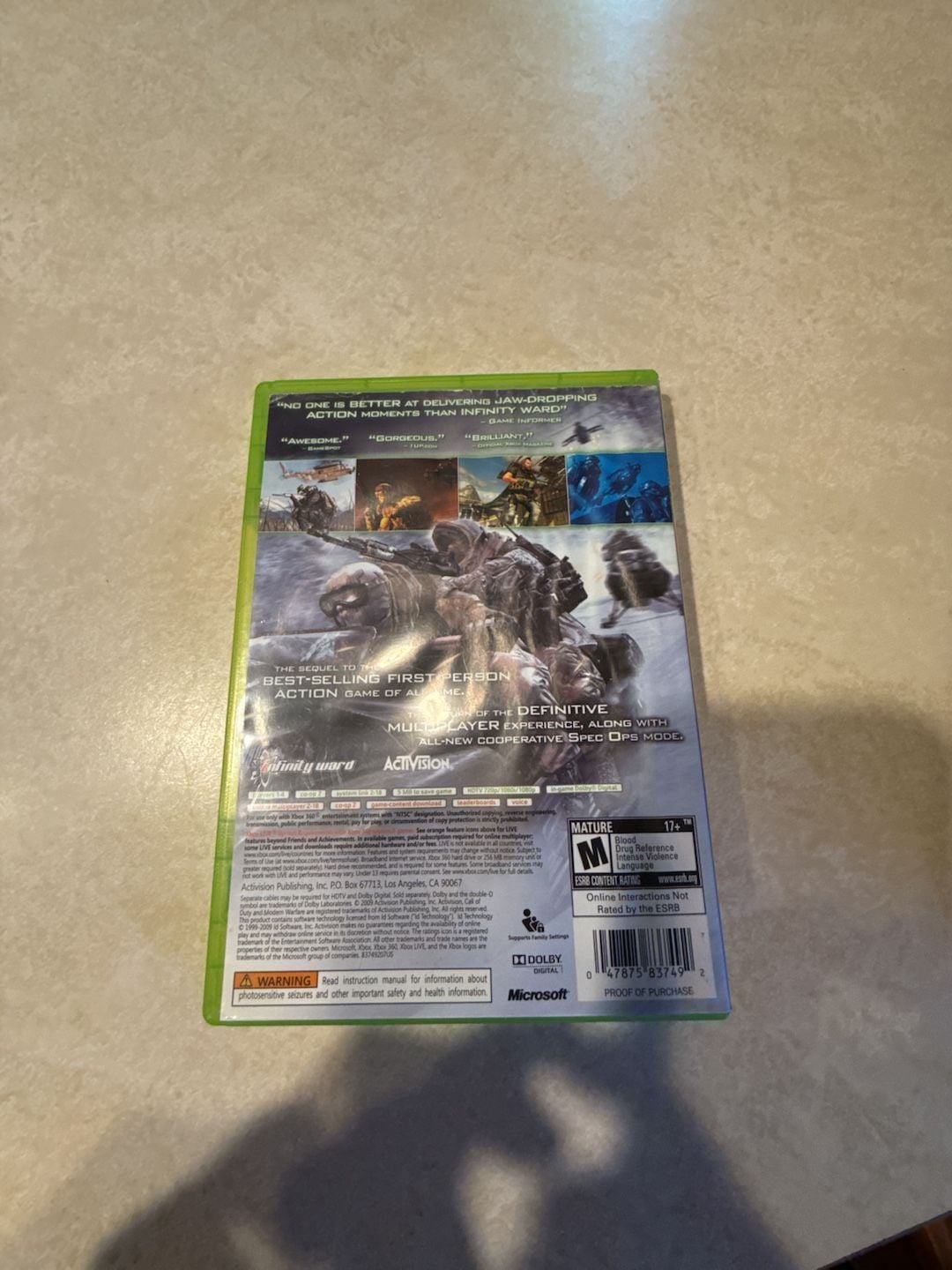 Activision Call of Duty: Modern Warfare 2 Xbox 360 Video Game Complete 2