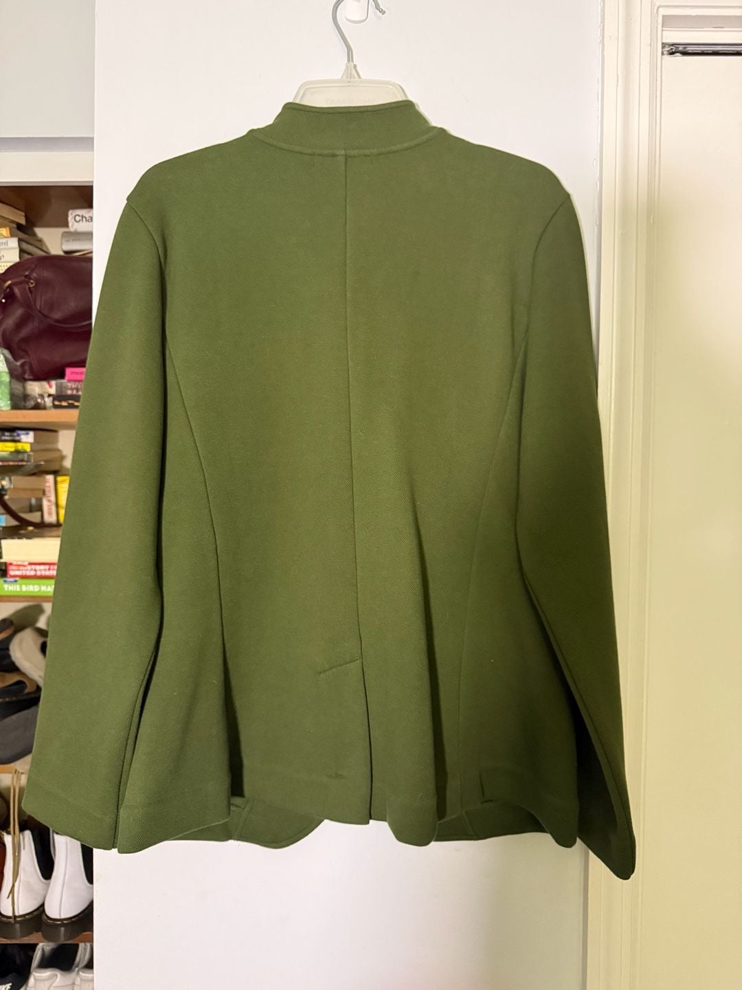 Banana Republic Knit Blazer Size L Olive Green Button Front 3