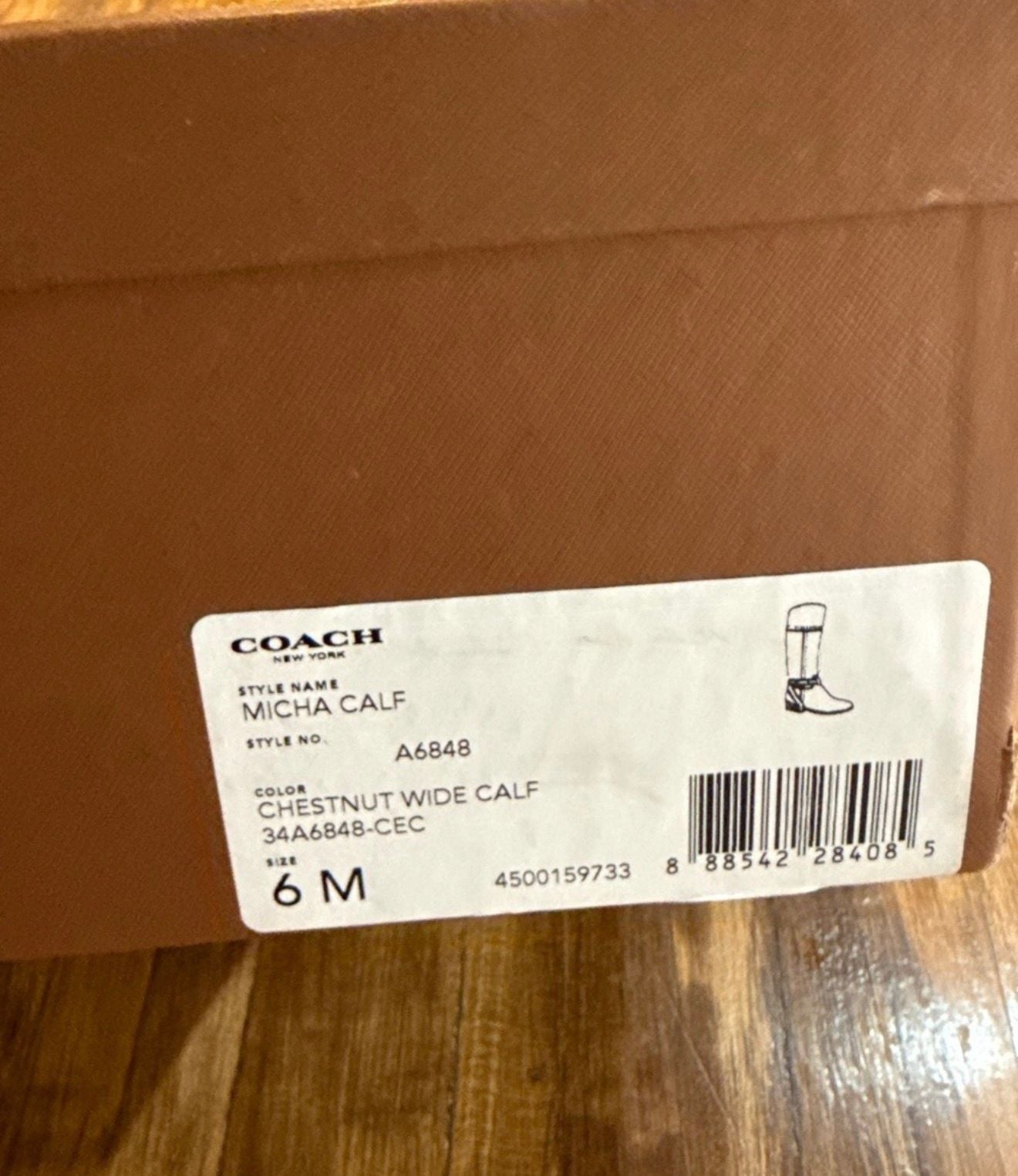 Coach Micha Calf Knee High Boots Size 6 M Chestnut Wide New 6