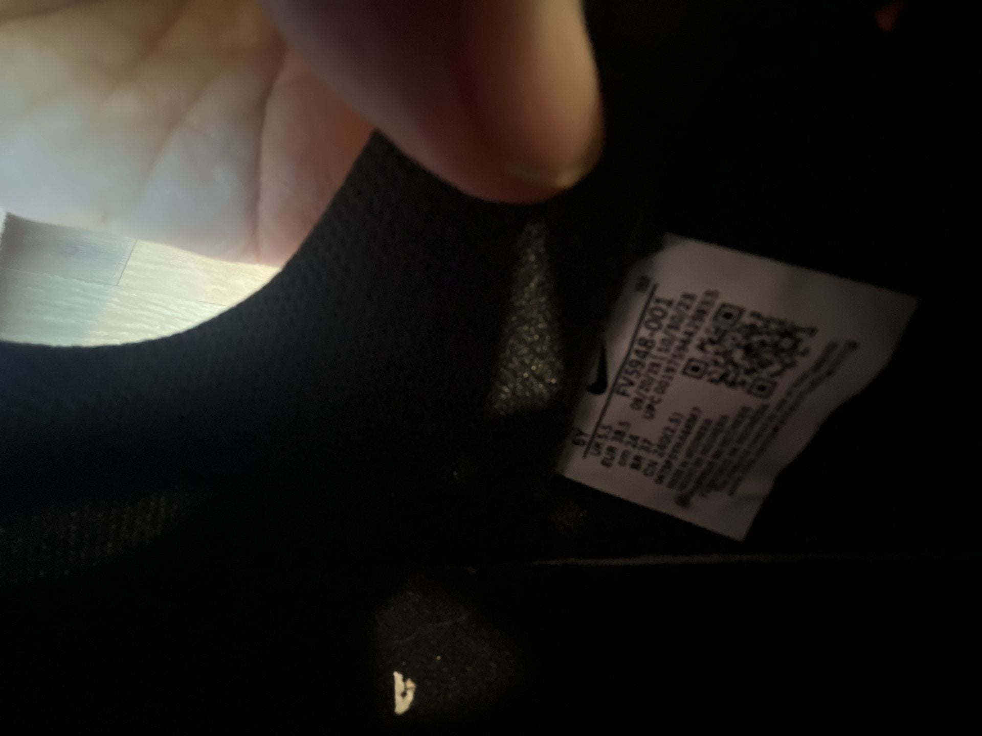Nike Air Force 1 GS Size 6Y Black White Leather 7