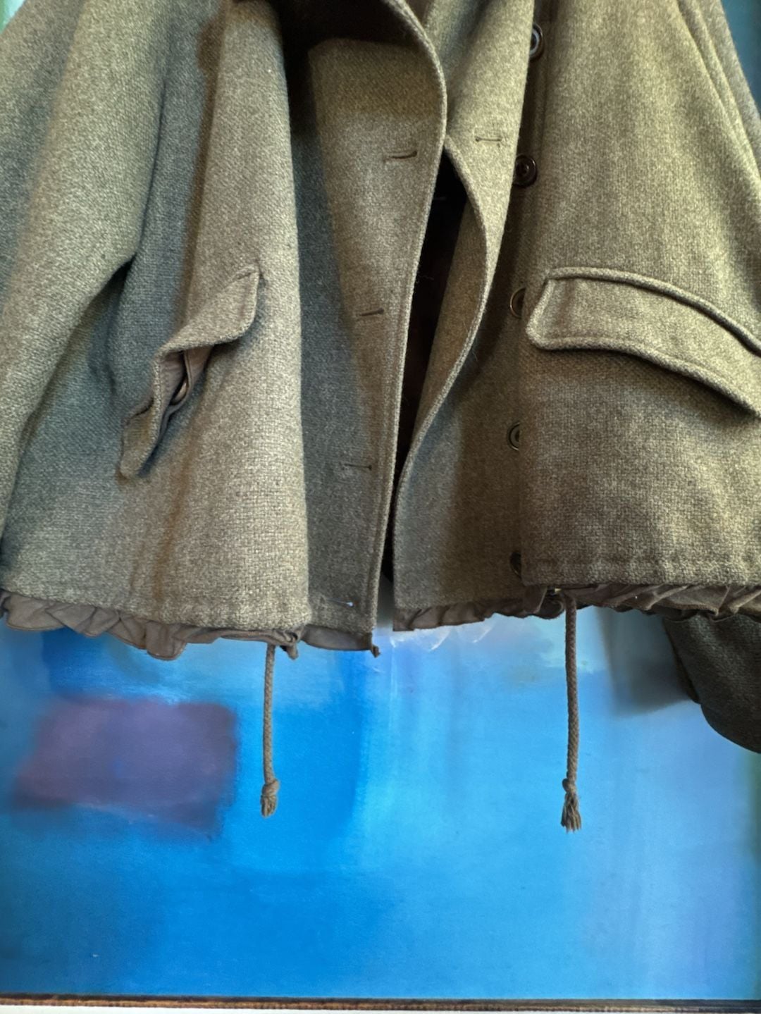 Gap Wool Pea Coat Size XL Green Button Front Jacket 6