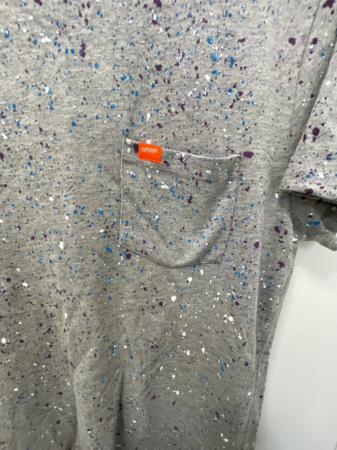 Superdry Paint Splatter Pocket T-Shirt Gray 5