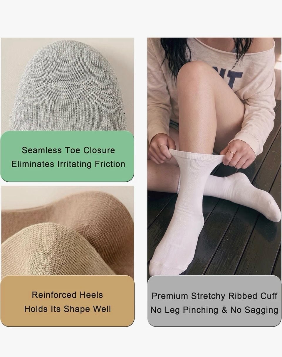 Ricotnsocs Women's Cotton Quarter Crew Socks- Size 5-10 - 7 Pairs Multi 2