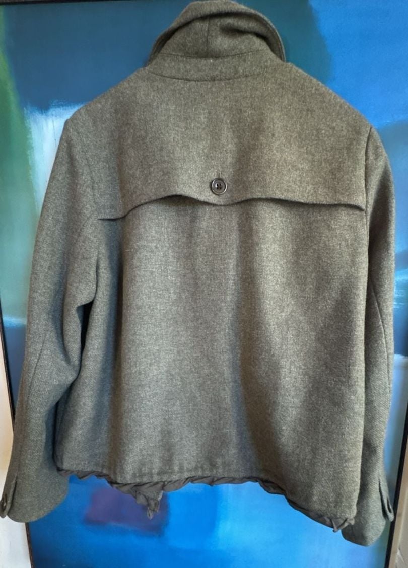 Gap Wool Pea Coat Size XL Green Button Front Jacket 7
