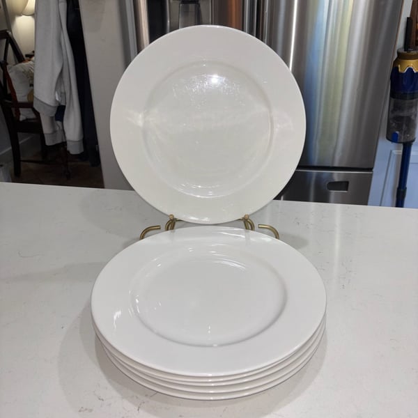 Pier 1 New Essentials Classic White Porcelain Dinner Plates (6)