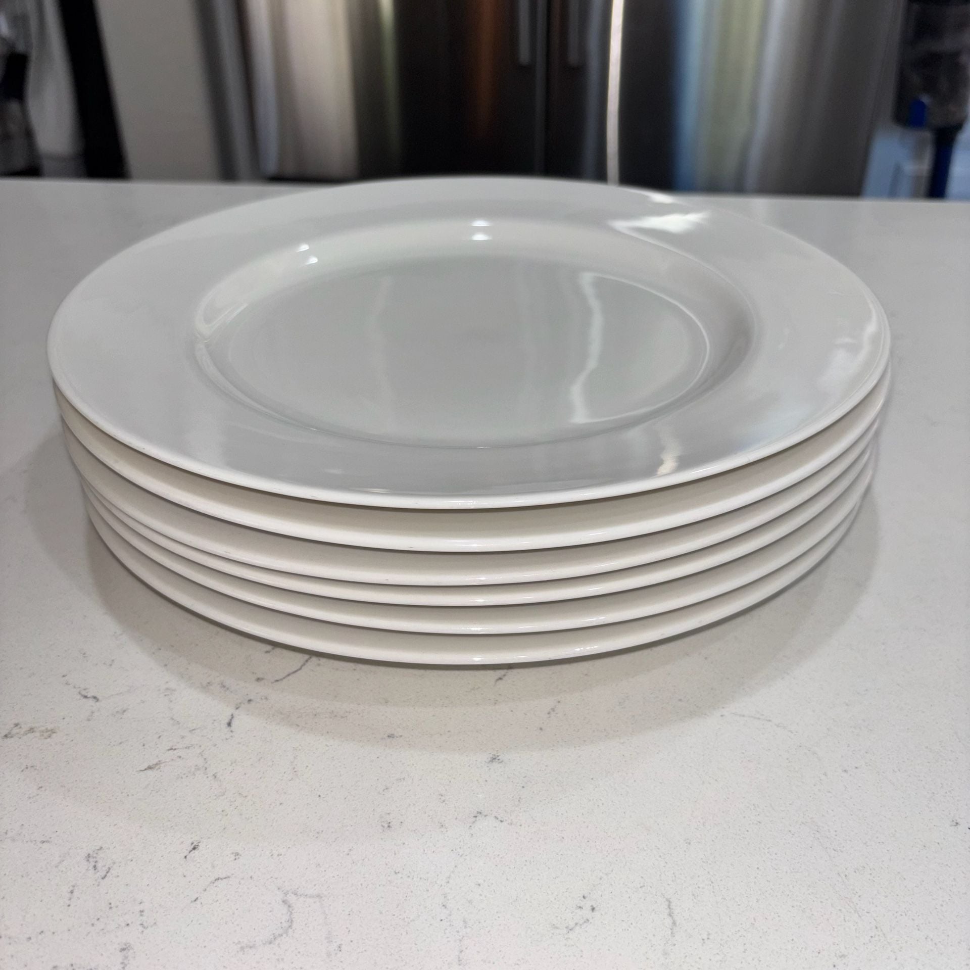 Pier 1 New Essentials Classic White Porcelain Dinner Plates (6) 7