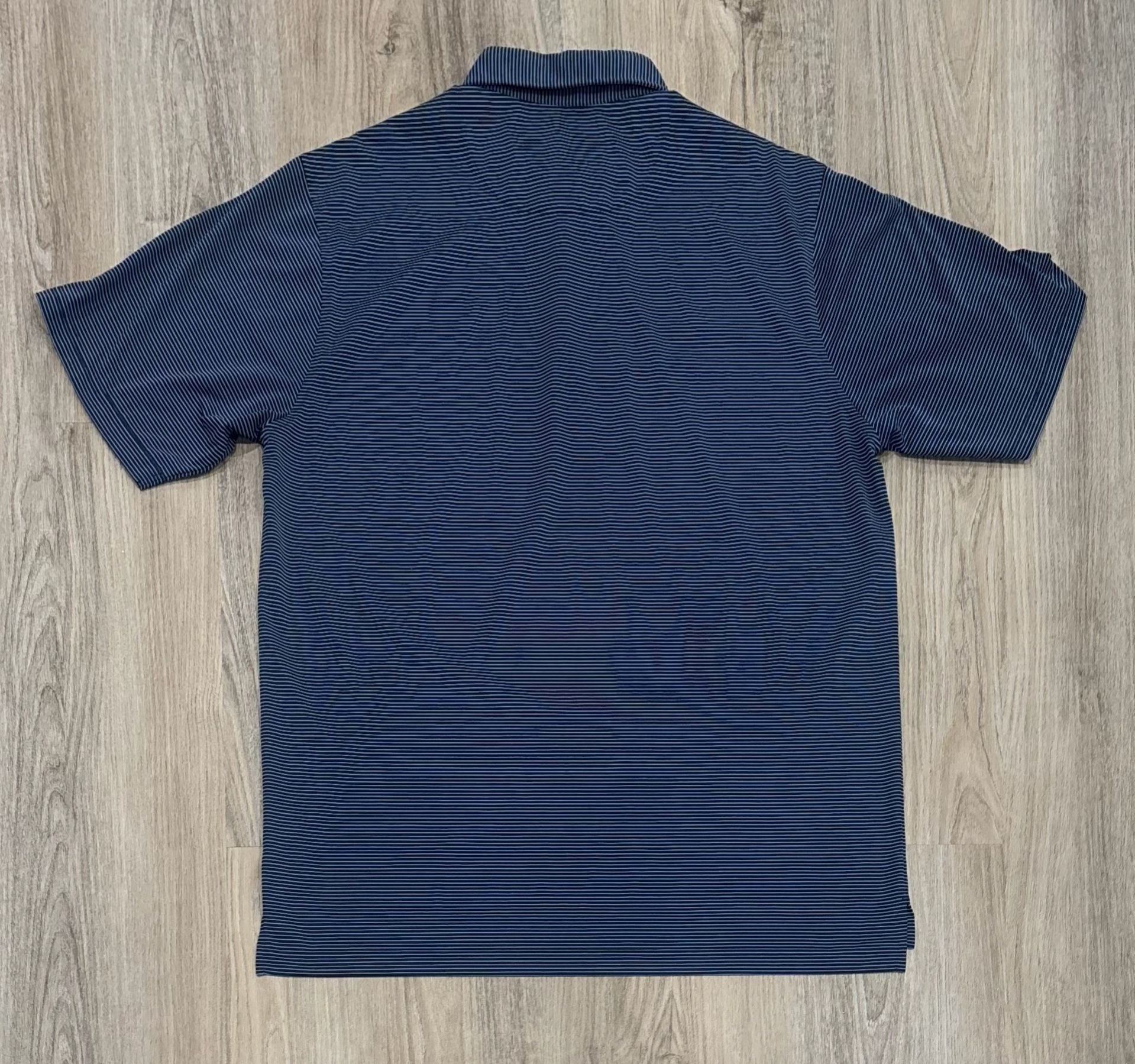 Donald Ross Striped Performance Golf Polo Size L Navy Blue 1923 Embroidered 5