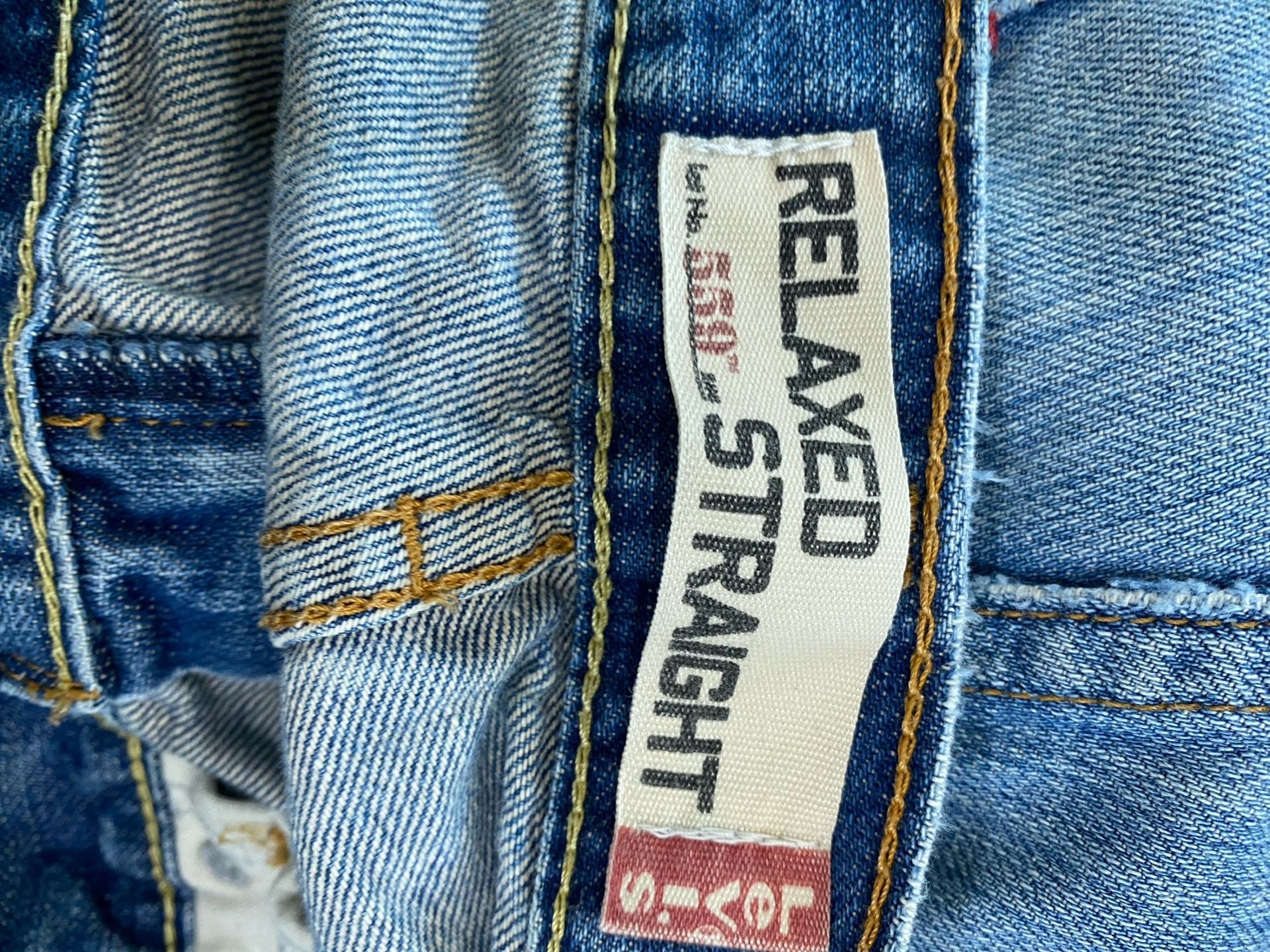 Levi's 559 Relaxed Straight W34 L25 Distressed cropped raw hem Denim Jeans 10