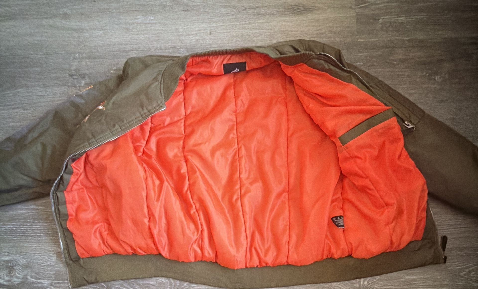 Rocawear Bomber Jacket Size M Green Patches Flight Military Style 4
