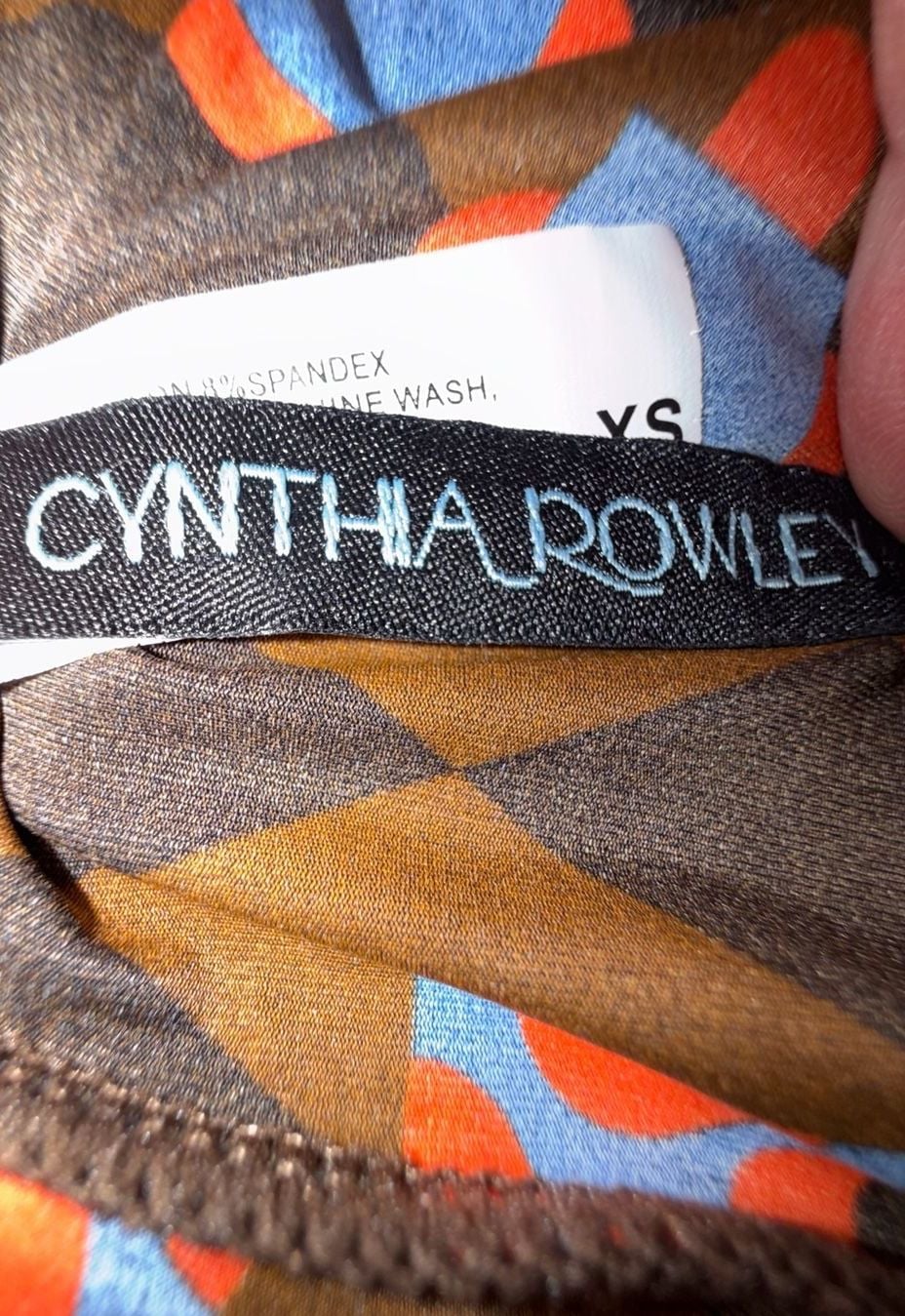 Cynthia Rowley Base Layer Turtleneck Size XS Geo Print Top 2