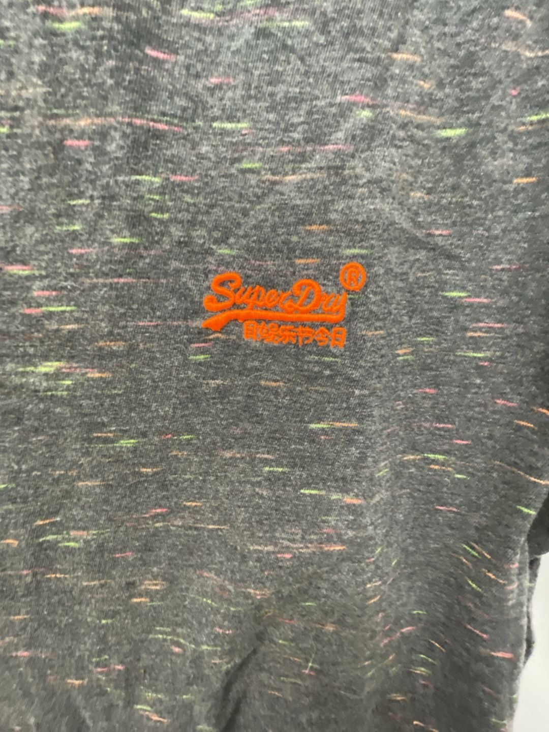 Superdry Orange Label Vintage Embroidered T-Shirt Size L Grey Grit 5