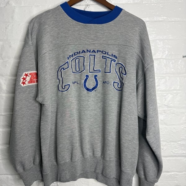 Lee Sport Indianapolis Colts Sweatshirt Grey Embroidered Crewneck