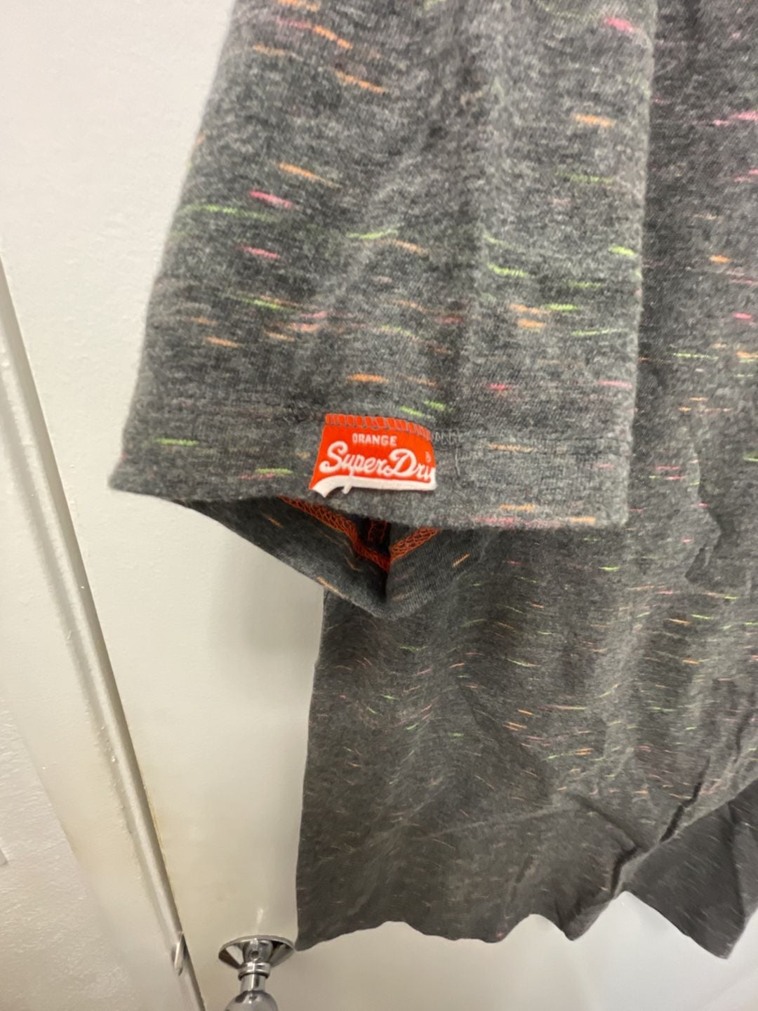 Superdry Orange Label Vintage Embroidered T-Shirt Size L Grey Grit 6